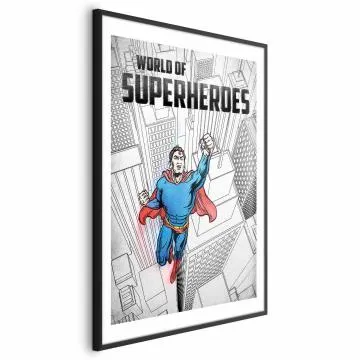 Plakat Superheroes 60x90 cm z ramą czarną z marginesem