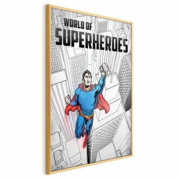 Plakat Superheroes 40x60 cm z ramą złotą bez marginesu