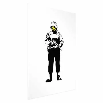 Plakat Uśmiechnięty policjant 21x30 cm bez ramy z marginesem