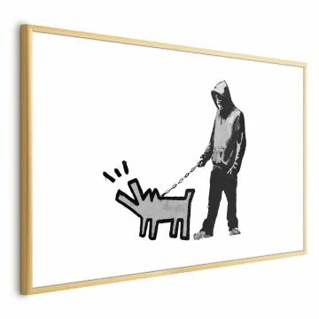 Plakat Dog Art 90x60 cm z ramą złotą z marginesem