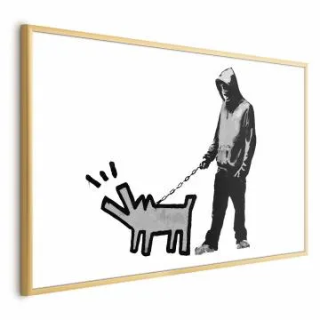 Plakat Dog Art 90x60 cm z ramą złotą bez marginesu