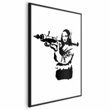Plakat Banksy Mona Lisa 21x30 cm z ramą czarną bez marginesu