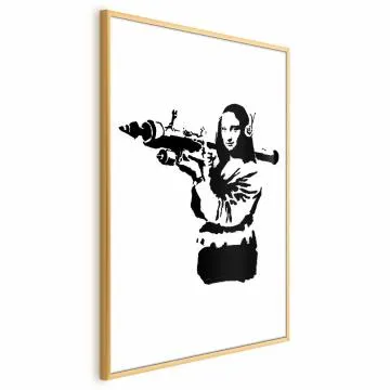 Plakat Banksy Mona Lisa 60x90 cm z ramą złotą bez marginesu