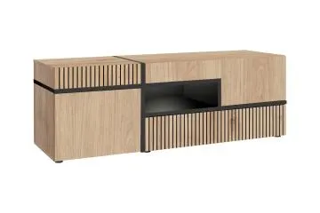 Szafka RTV CROSS LED 150 hickory jackson/czarna