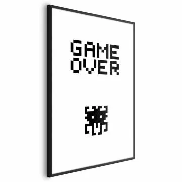 Plakat Game over 29,7x42 cm z ramą czarną z marginesem
