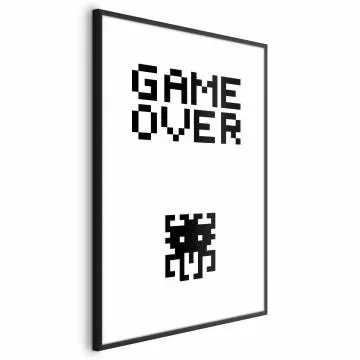 Plakat Game over 29,7x42 cm z ramą czarną bez marginesu