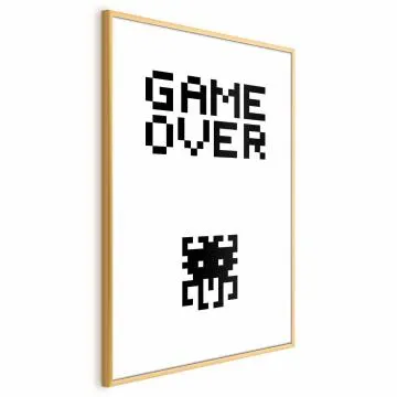 Plakat Game over 21x30 cm z ramą złotą bez marginesu