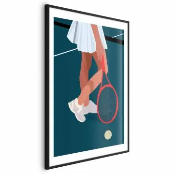 Plakat Tenisistka 40x60 cm z ramą czarną z marginesem