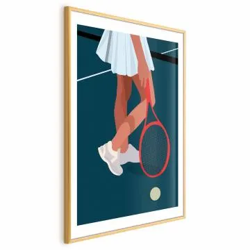 Plakat Tenisistka 40x60 cm z ramą złotą z marginesem