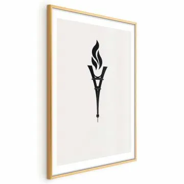Plakat Znicz olimpijski 21x30 cm z ramą złotą z marginesem
