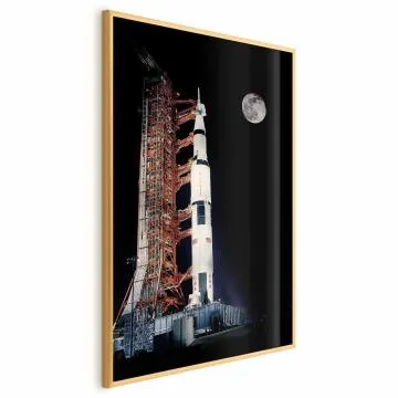 Plakat Cel podróży 60x90 cm z ramą złotą bez marginesu