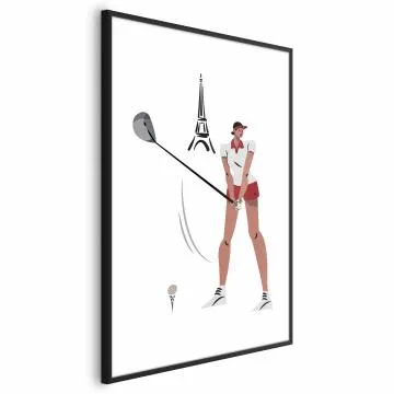 Plakat Francuska golfistka 40x60 cm z ramą czarną bez marginesu