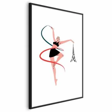 Plakat Gimnastyka artystyczna 60x90 cm z ramą czarną z marginesem