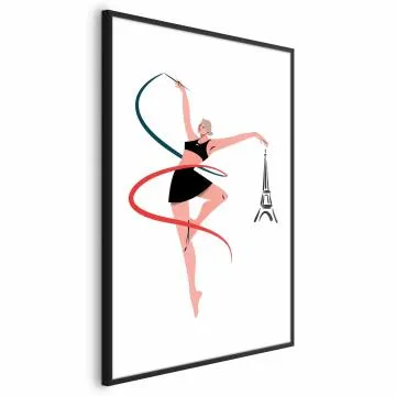 Plakat Gimnastyka artystyczna 40x60 cm z ramą czarną bez marginesu