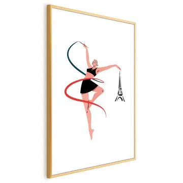 Plakat Gimnastyka artystyczna 40x60 cm z ramą złotą z marginesem