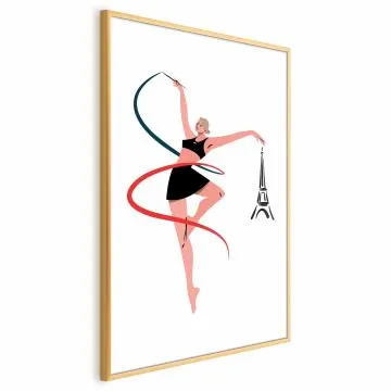 Plakat Gimnastyka artystyczna 40x60 cm z ramą złotą bez marginesu