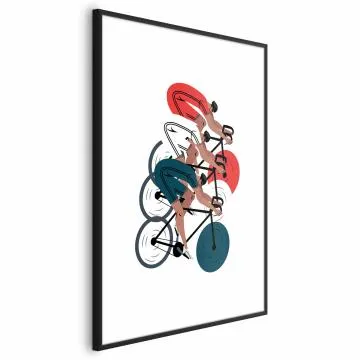 Plakat Wyścig kolarski 60x90 cm z ramą czarną z marginesem