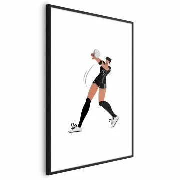 Plakat Siatkarka 40x60 cm z ramą czarną z marginesem