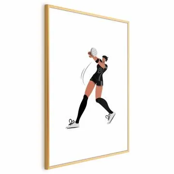 Plakat Siatkarka 40x60 cm z ramą złotą z marginesem