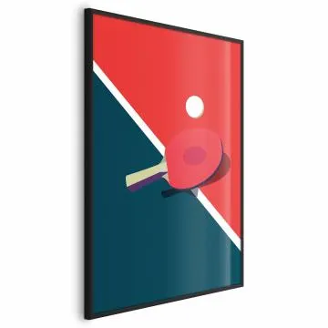 Plakat Tenis stołowy 21x30 cm z ramą czarną bez marginesu