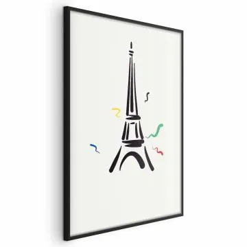 Plakat Wieża Eiffla 29,7x42 cm z ramą czarną bez marginesu