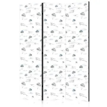 Parawan dwustronny Dla dzieci 135x172 cm 3-częściowy czarny