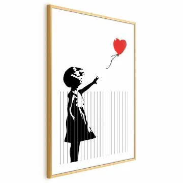 Plakat Pocięty Banksy 60x90 cm z ramą złotą z marginesem