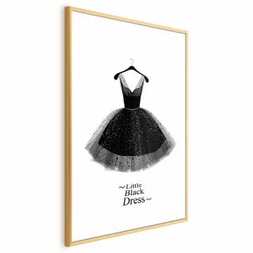 Plakat Mała sukienka 21x30 cm z ramą złotą z marginesem