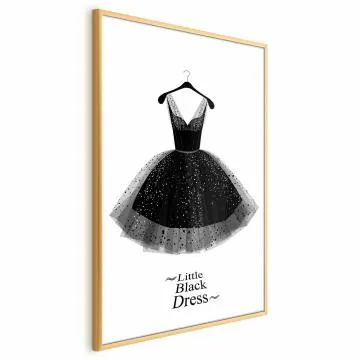 Plakat Mała sukienka 21x30 cm z ramą złotą bez marginesu
