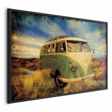 Plakat Retro bus 42x29,7 cm z ramą czarną bez marginesu