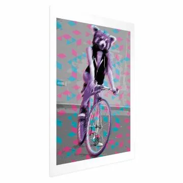 Plakat Szop na rowerze 40x60 cm bez ramy z marginesem