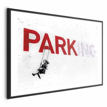 Plakat Parking 60x40 cm z ramą czarną z marginesem