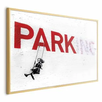 Plakat Parking 60x40 cm z ramą złotą bez marginesu