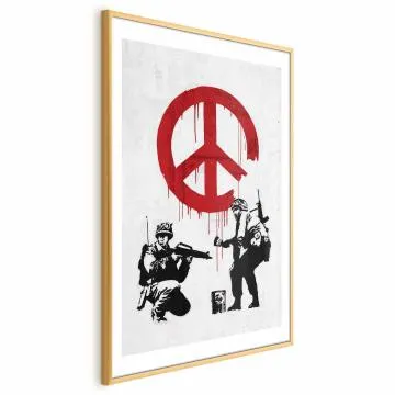 Plakat Wojna i pokój 29,7x42 cm z ramą złotą z marginesem