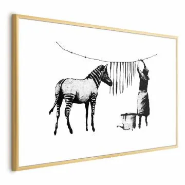 Plakat Banksy: Pranie 30x21 cm z ramą złotą z marginesem