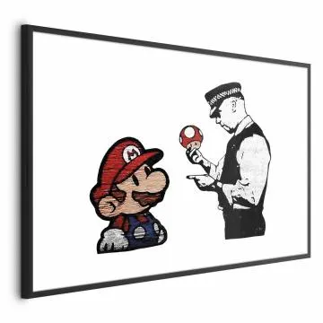 Plakat Banksy: Grzybiarz 90x60 cm z ramą czarną z marginesem