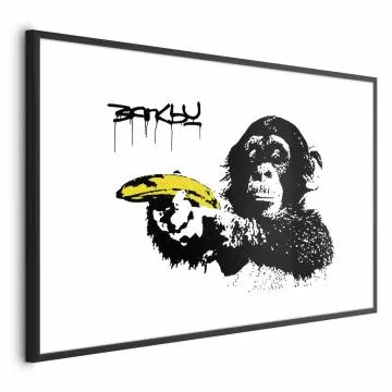 Plakat Banksy: Małpa 30x21 cm z ramą czarną z marginesem