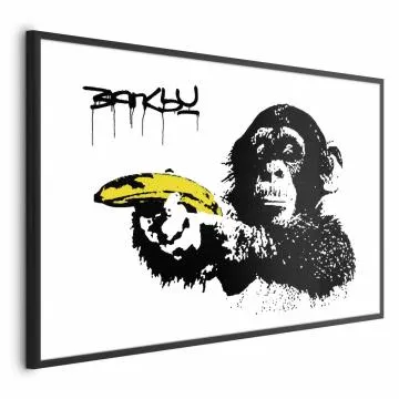 Plakat Banksy: Małpa 60x40 cm z ramą czarną bez marginesu