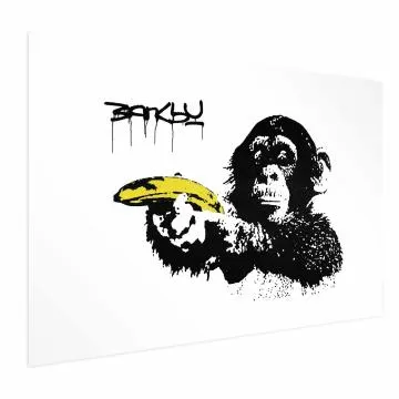 Plakat Banksy: Małpa 90x60 cm bez ramy z marginesem