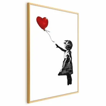 Plakat Banksy: Dziewczynka 40x60 cm z ramą złotą bez marginesu
