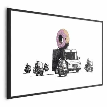 Plakat Pączkowa policja 60x40 cm z ramą czarną z marginesem