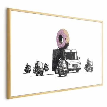 Plakat Pączkowa policja 60x40 cm z ramą złotą z marginesem