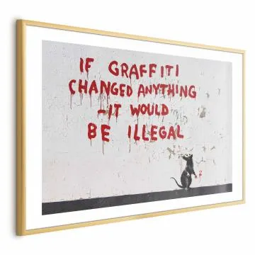 Plakat Cytat graffiti 90x60 cm z ramą złotą z marginesem