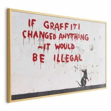 Plakat Cytat graffiti 90x60 cm z ramą złotą bez marginesu