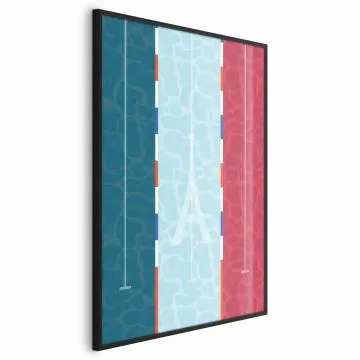 Plakat Francuski basen 21x30 cm z ramą czarną bez marginesu