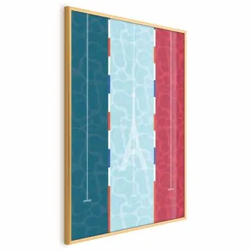 Plakat Francuski basen 60x90 cm z ramą złotą bez marginesu