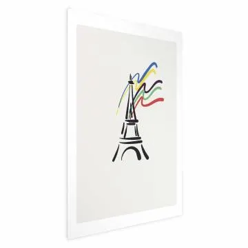 Plakat Wieża Eiffla i kolory 21x30 cm bez ramy z marginesem