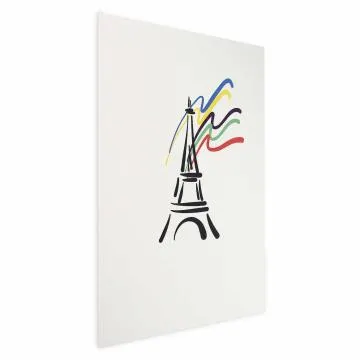 Plakat Wieża Eiffla i kolory 40x60 cm bez ramy bez marginesu