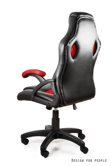 Fotel biurowy gamingowy DYNAMIQ V7 czarny/czerwony
