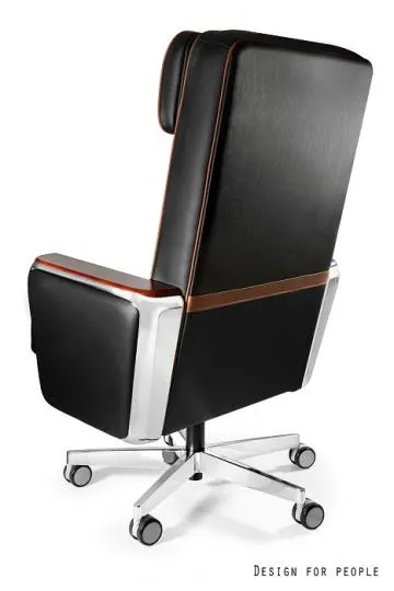 Fotel biurowy REGENT czarny skóra naturalna